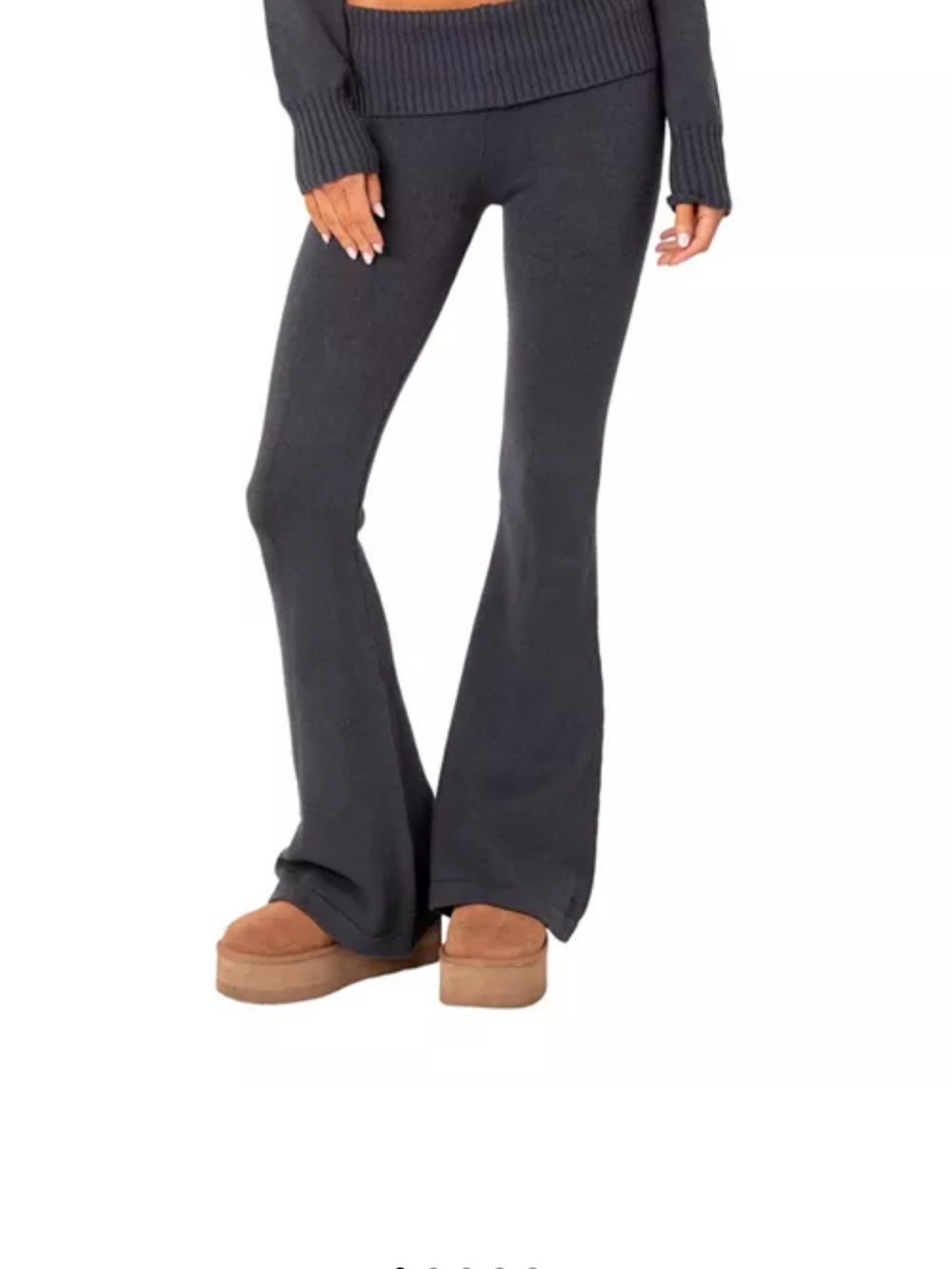 Dark blue edikted flare knit pants xs